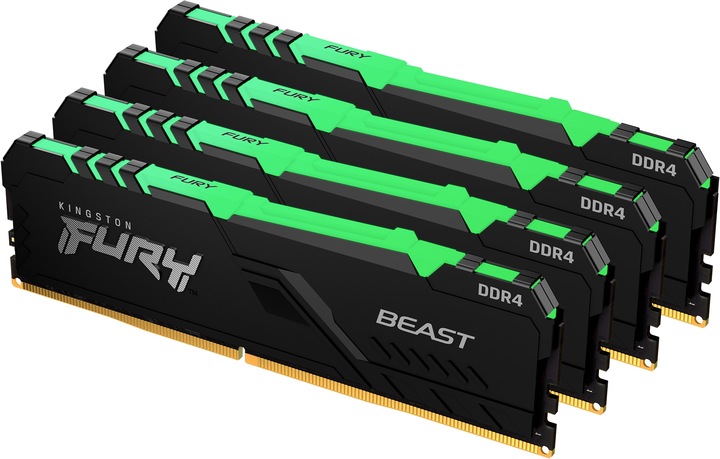 Actual product image Kingston FURY Beast RGB (4 x 32GB, 3600 MHz, DDR4-RAM, DIMM)