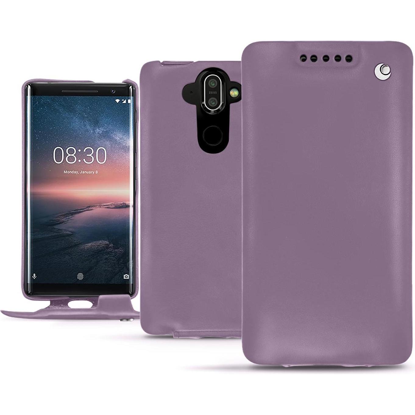 Noreve Lederschutzhülle vertikal (Nokia 8 Sirocco), Smartphone Hülle, Violett