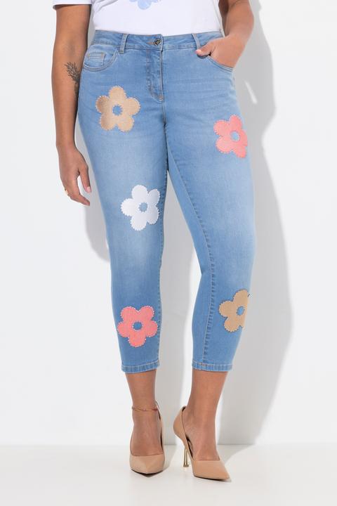 Image du produit Miamoda Skinny-Jeans, 3D-Blüten, 5-Pocket (52)