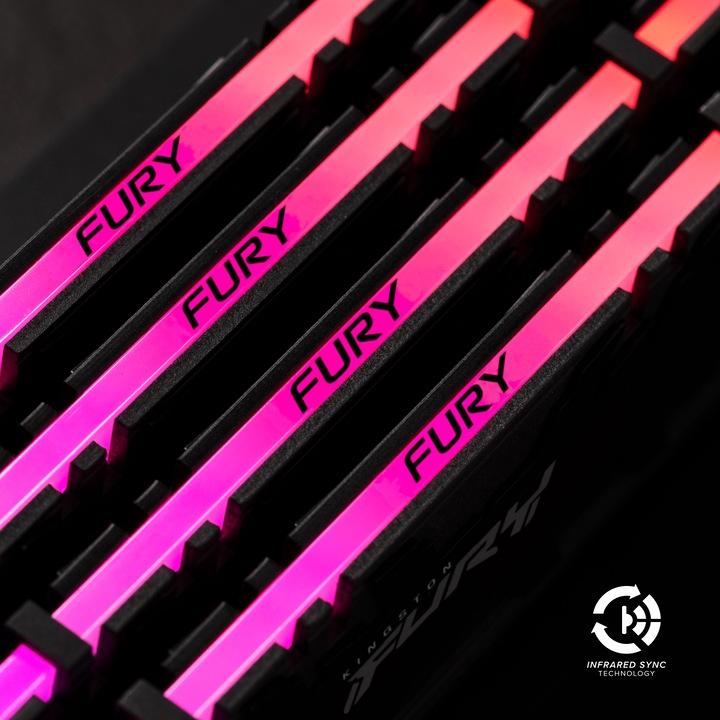 Actual product image Kingston FURY Renegade RGB (4 x 8GB, 3200 MHz, DDR4-RAM, DIMM)