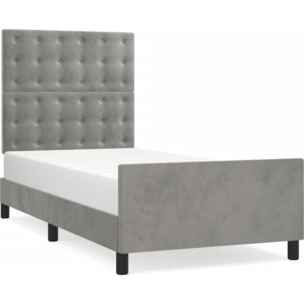 VidaXL, Bett, Bettgestell mit Kopfteil Samt (120 x 190 cm)
