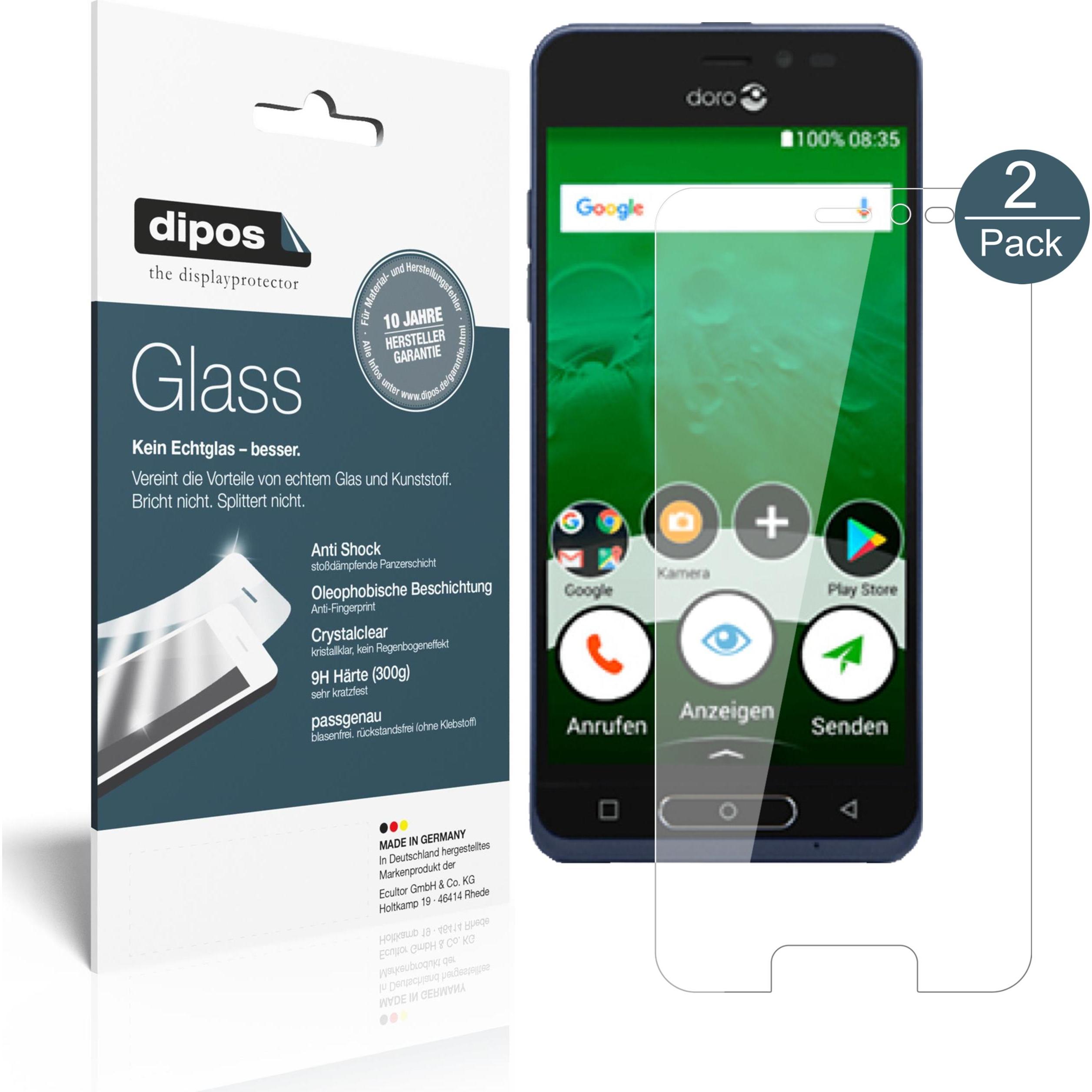Dipos Displayschutz Anti-Shock (2 Stück, Doro 8035), Smartphone Schutzfolie, Transparent
