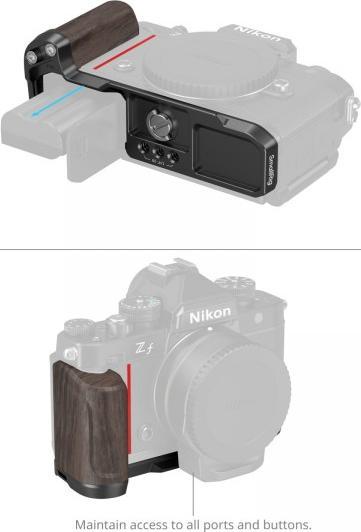Produktbild SmallRig L-Shape Mount Plate with Wooden Handle for Nikon Z f (Diverses Video Zubehör, Griff)