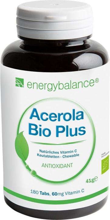 Actual product image Energybalance Acerola Bio Plus natural vitamin C 60mg (180 Piece, Capsules, 108 g)