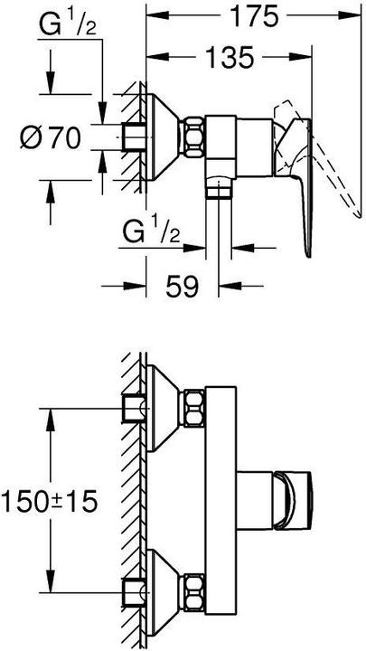 Image du produit Grohe Robinet de douche Start Edge 1/2
