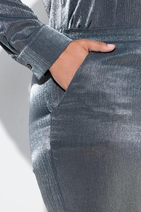 Immagine prodotto Ulla Popken Pantaloni modello Rose con effetto metallico, taglio della gamba ampio e cintura comoda (58)