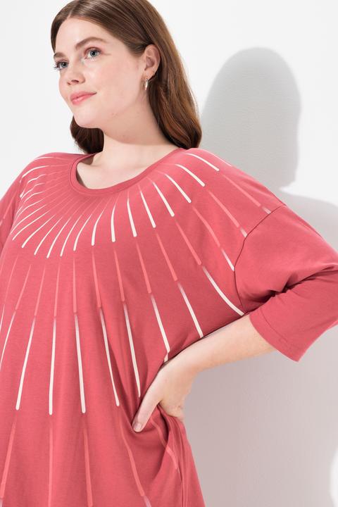 Immagine prodotto Ulla Popken Maglia dal taglio oversize in cotone biologico con scollo a girocollo e maniche a 3/4 (50, 52)