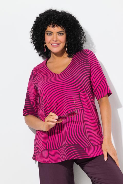 Actual product image Ulla Popken Geometric Print Short Sleeve Tee (50, 52)