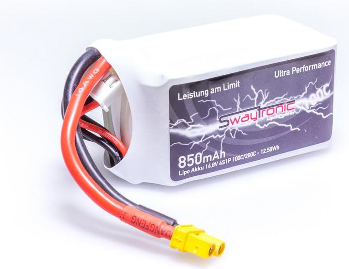 Immagine prodotto Swaytronic SWAY-FPV LiPo 14.8V 850mAh 100C/200C XT30 (14.80 V, 850 mAh)