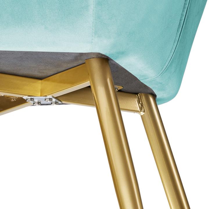 Produktbild tectake 6er Set Stuhl Marilyn Gold Samtoptik