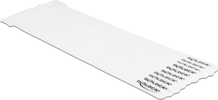 Actual product image Delock Velcro cable tie L 250 x W 12 mm white 10 pieces (Velcro cable ties, 250 mm, 10 pcs.)