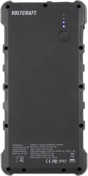 Image du produit Voltcraft SL240 Solar (24000 mAh, 88.80 Wh)