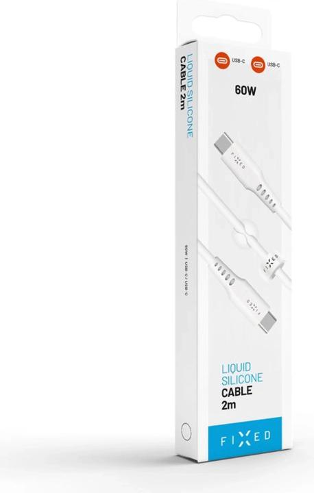 Actual product image Fixed Liquid Silicone Cable USB-C/USB-C, 2m, 60W, white (2 m, USB 2.0, 60 W)