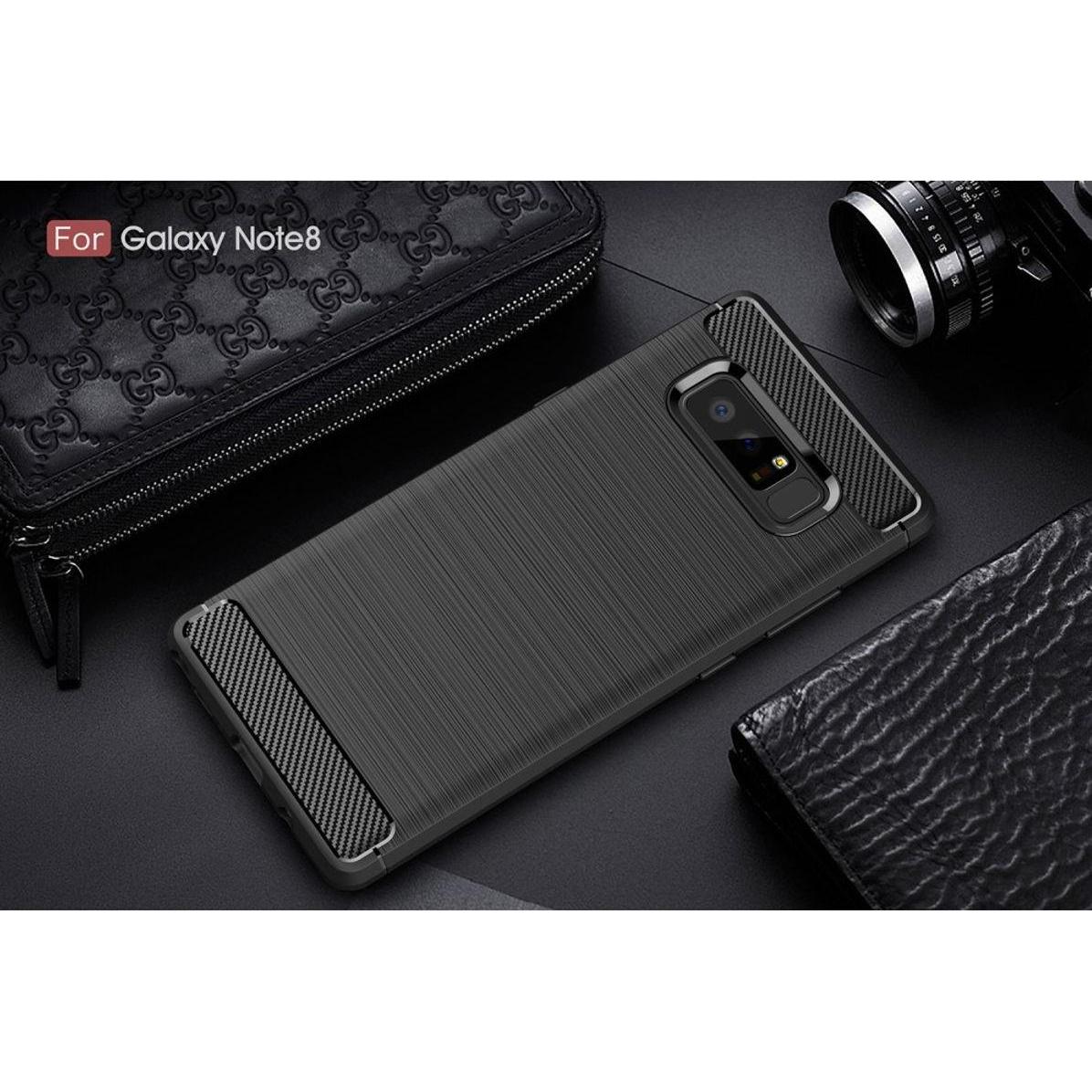 Thumbnail - König Design Hülle Handy Schutz für Samsung Galaxy Note 8 Case Cover Bumper Carbon Schwarz (Samsung Galaxy Note 8), Smar...
