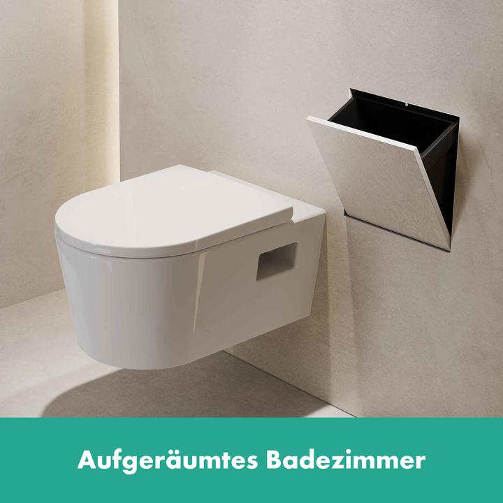 Produktbild hansgrohe XtraStoris Rock Abfalleimer, Einbau, befliesbare Tür, 390x140x390mm, 6 Liter Inhalt, 5609 (6 l)