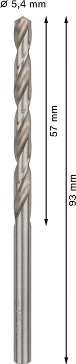 Produktbild Bosch Professional Zubehör PRO Metal HSS-G Spiralbohrer, 5,4 x 57 x 93 mm (5.4 mm)