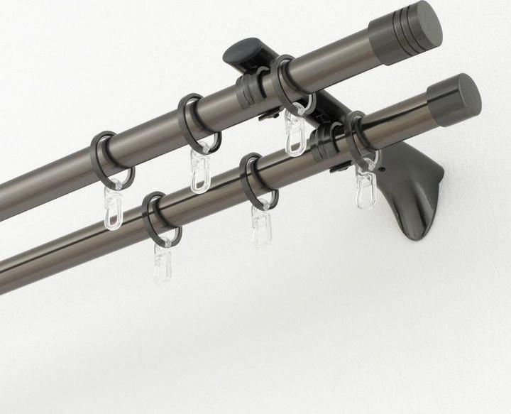 Productafbeelding Gardinia Gordijnring met schuifstuk titanium, 10 stuks