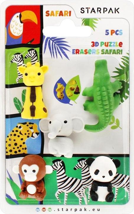 Starpak 3D puzzle eraser 5 pieces safari