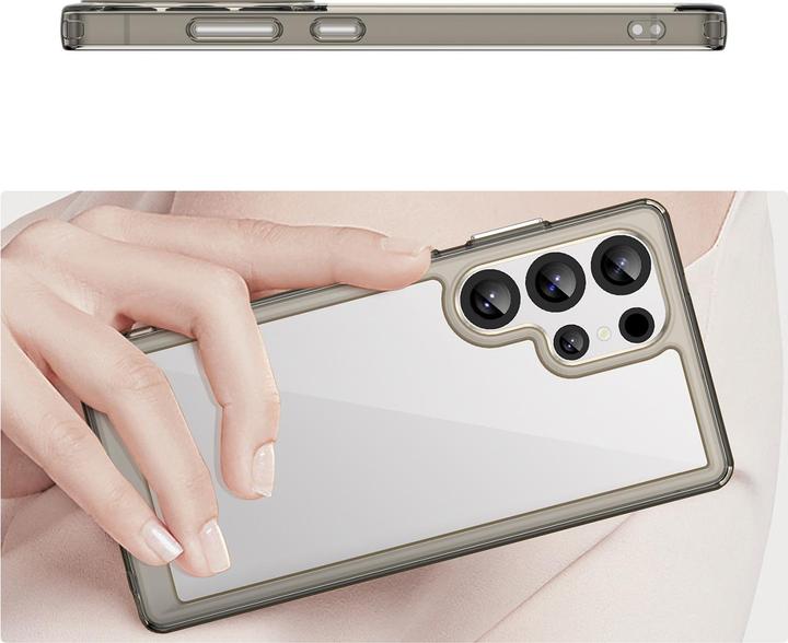 Actual product image Hurtel Outer Space Silikonhülle mit Gelrahmen für Samsung Galaxy S25 Ultra – Transparent und Schwarz (Samsung Galaxy S25 Ultra)