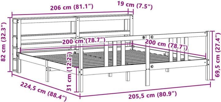 Image du produit vidaXL Bettgestell (200 x 200 cm)