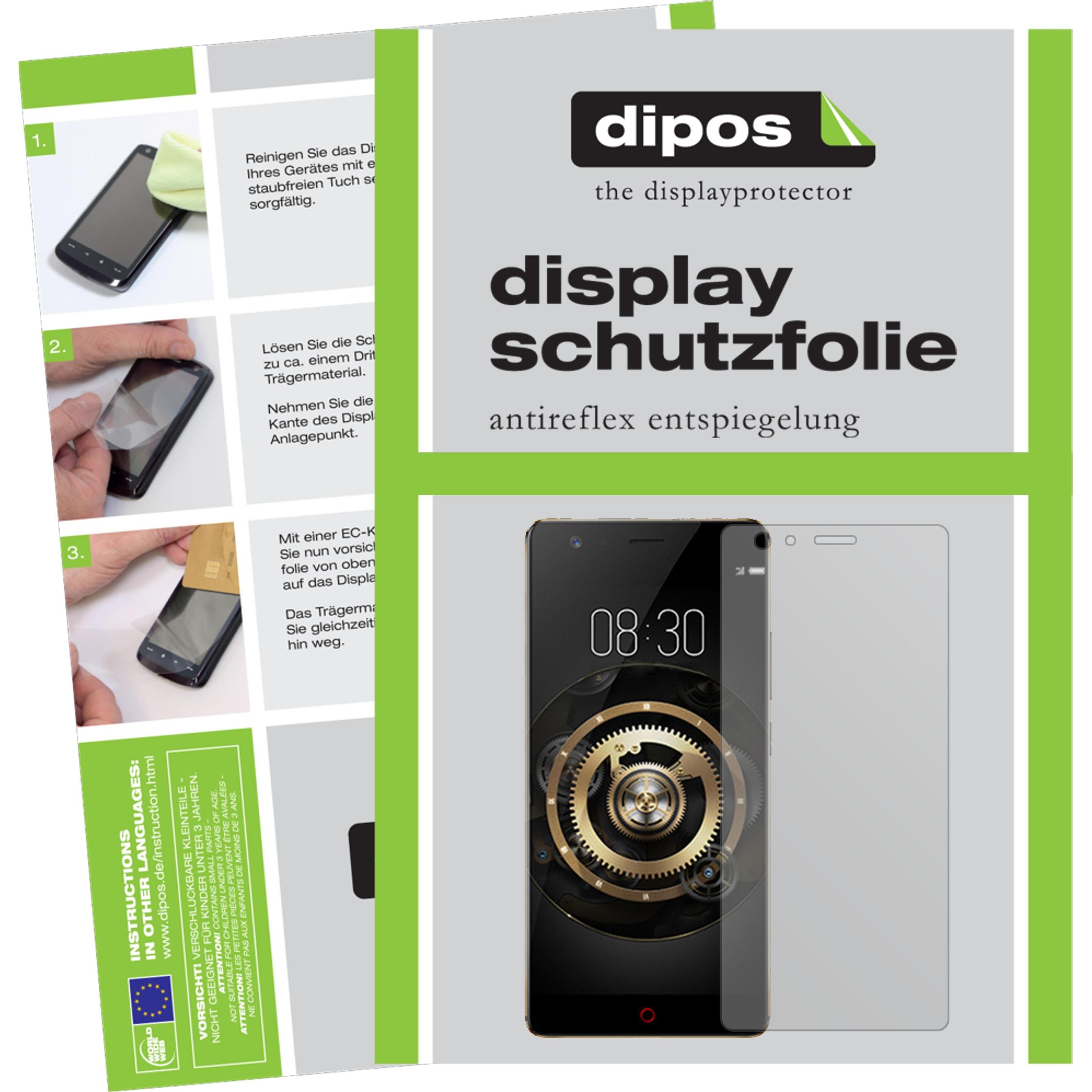 Dipos Displayschutzfolie Antireflex (5 Stück, ZTE Nubia Z17 Lite), Smartphone Schutzfolie, Transparent