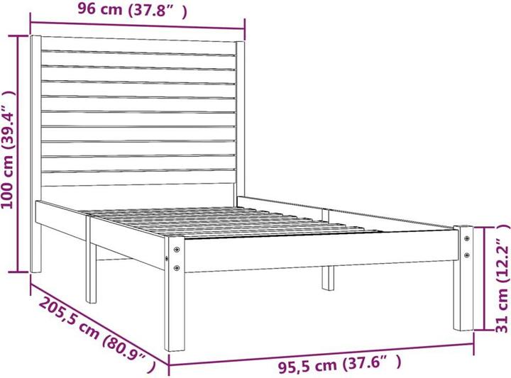 Image du produit vidaXL Bettrahmen (90 x 200 cm)