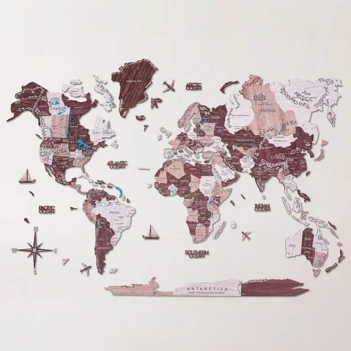 Actual product image Enjoy The Wood 3D world map (120 x 200 cm)