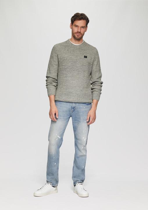Produktbild S.Oliver Strickpullover Melierter Pullover mit Patentmuster und Crew Neck (3XL)