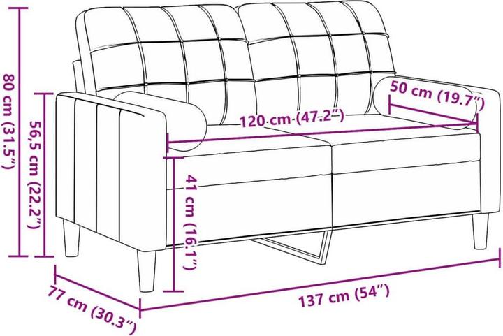 Produktbild vidaXL 2-Sitzer-Sofa (2-Sitzer)
