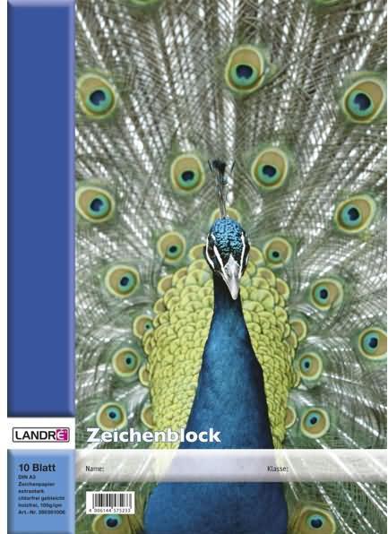 Image du produit Landré Bloc à dessin 100g A3 10BL 4 motifs blanc (A3, Blanc)