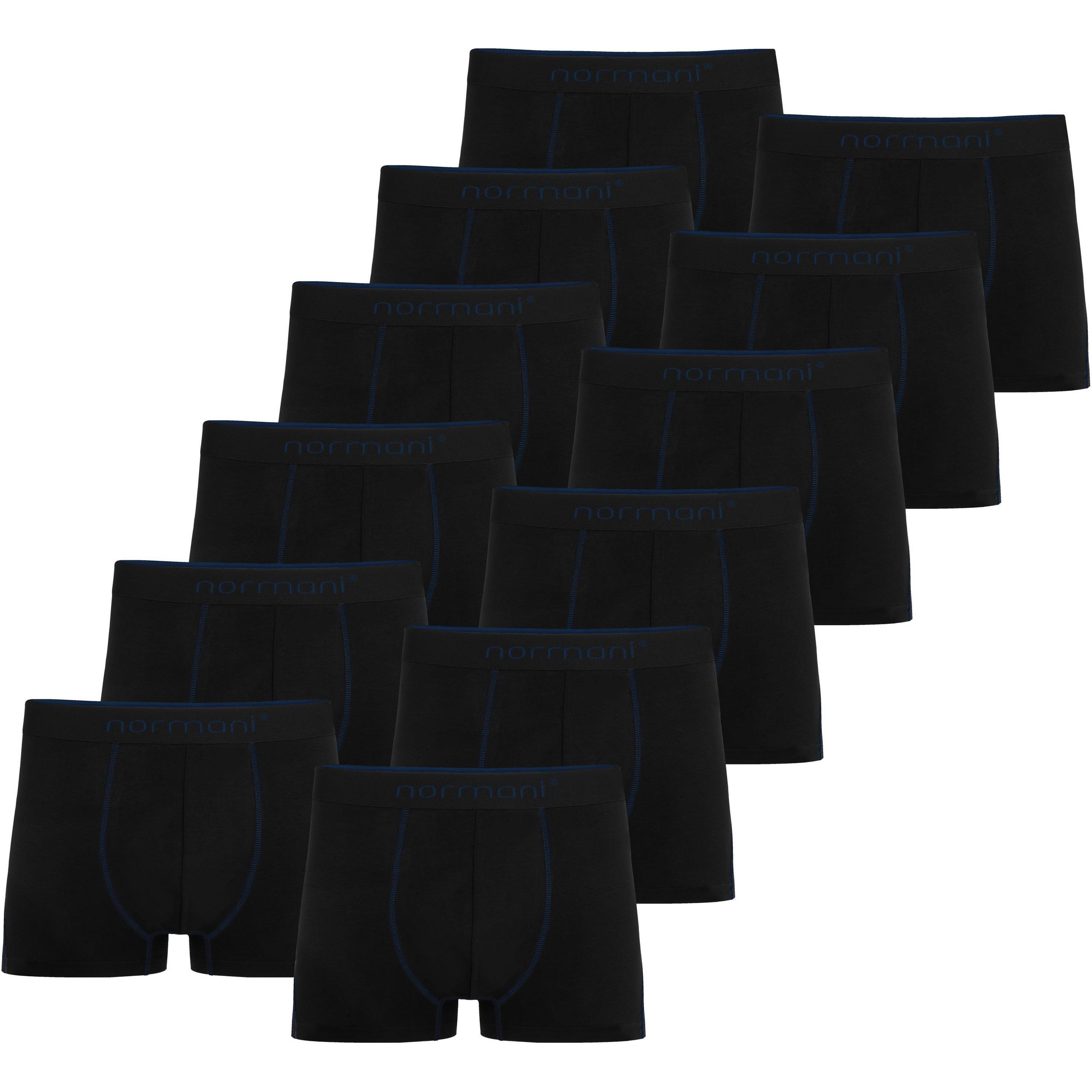Normani, Herren, Unterhosen, 12 x Herren Baumwoll-Boxershorts, Blau, (S, 12er Pack)