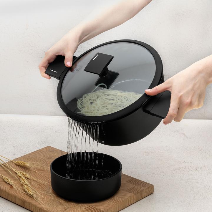 Produktbild BerlingerHaus Design Kochset inkl. Untersetzer, 10-teilig, mattschwarz (20 cm, Bratpfanne, Kochtopf, Aluminium)