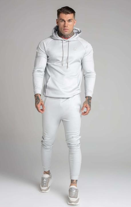 Actual product image Siksilk Sweatpants Grey Embroidered Panel Cuffed Pant (XXL)