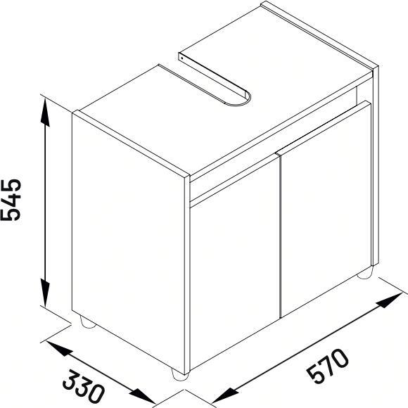 Produktbild VCM Holz Badschrank Badunterschrank Cosila (57 x 33 x 55 cm)