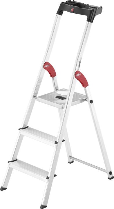 Hailo L60 StandardLine, aluminium safety stepladder, 3 steps (Stepladder, 70 cm)