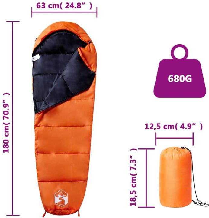 Produktbild vidaXL Mumienschlafsack (180 cm)