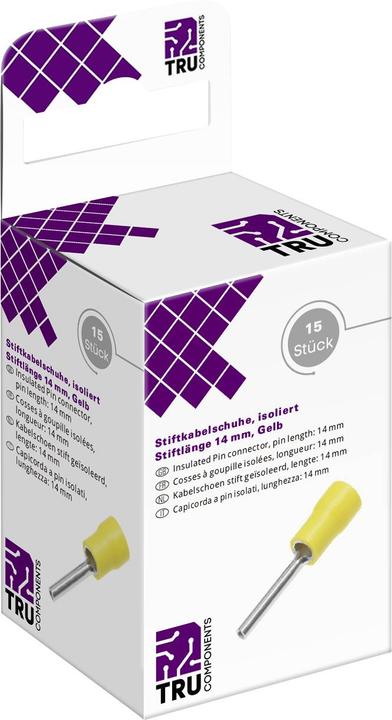Image du produit Tru Components T2010C362 Cosse de câble à broche 4.0 mm² 6.0 mm² Partiellement isolée Jaune 15 pcs.
