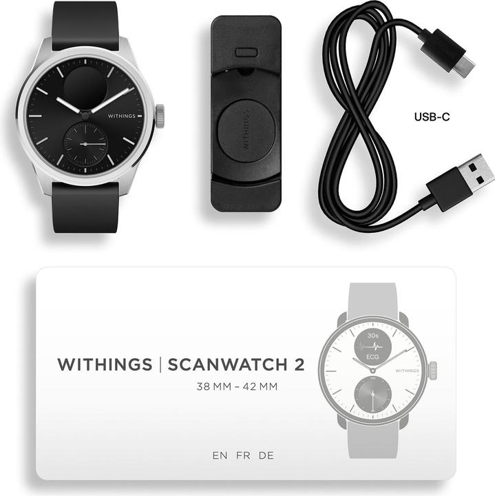 Produktbild Withings Unisexuhr Scanwatch 2 - 42mm black (Hybrid Uhr, 42 mm)