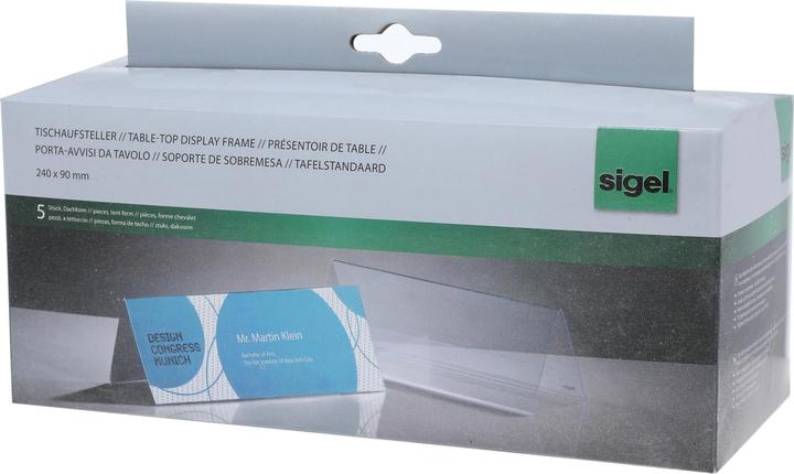 Produktbild Sigel Tischaufsteller Dachform (24 x 9 cm)