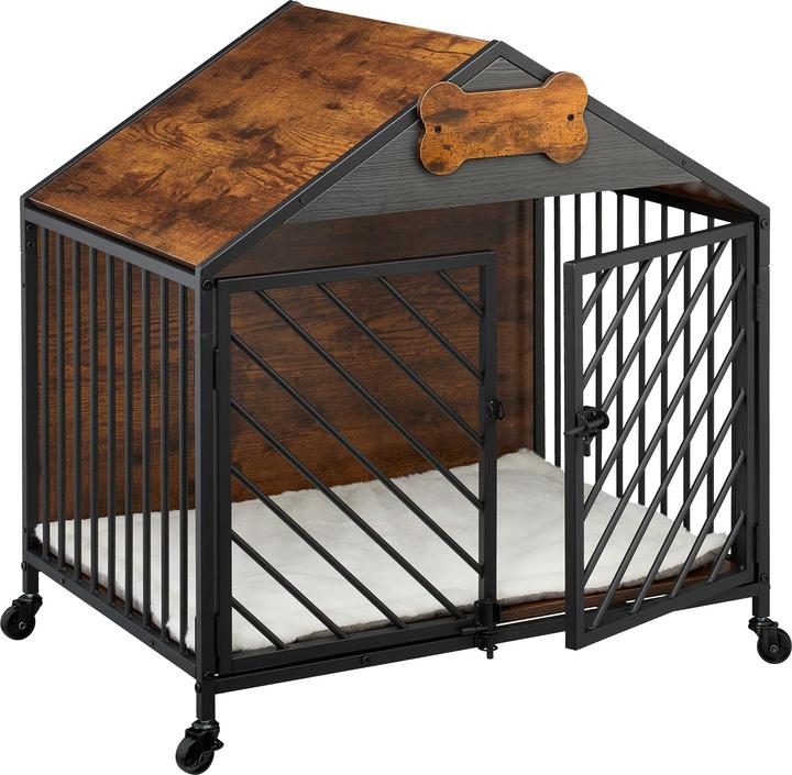 Relaxdays Hundekäfig für Zuhause mit Rollen (Dog kennel)