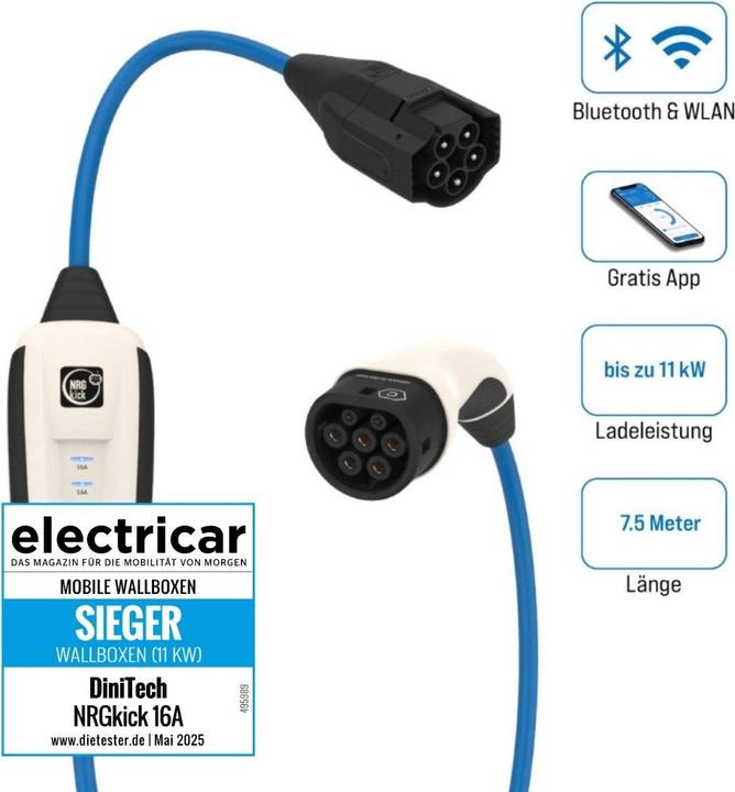 Actual product image NRGkick 16A Pure 7,5m 17701000 mobile Ladestation (Type 2, 11 kW, 16 A)