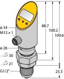 Actual product image Turck Rotatable pressure sensor with 2 transistor switching outputs PS010V-508-2UPN8X