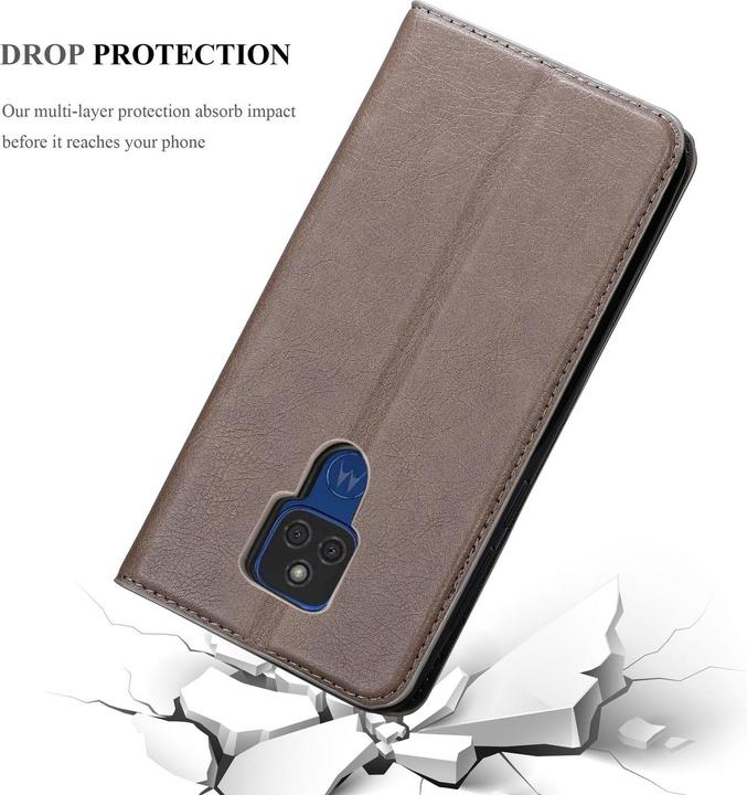 Actual product image Cadorabo Book Invisible Magnet Cover (Motorola Moto E7 Plus)