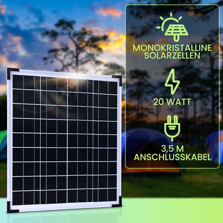 Produktbild Casativo Monokristallines Solarpanel, 20 Watt (20 W)
