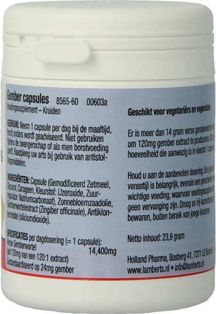 Produktbild Lamberts Ginger 60 Capsules