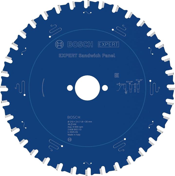 Image du produit Bosch Professional Zubehör Bosch Blau Zubehör 2608902113 EXPERT Kreissägeblatt Sandwichplatte 210 x 2,4/1,8 x 30 mm T36