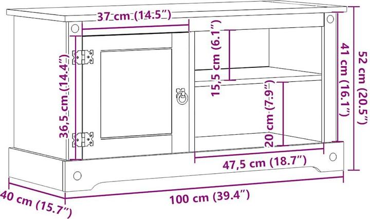 Actual product image vidaXL TV-Schrank (100 x 40 x 52 cm)