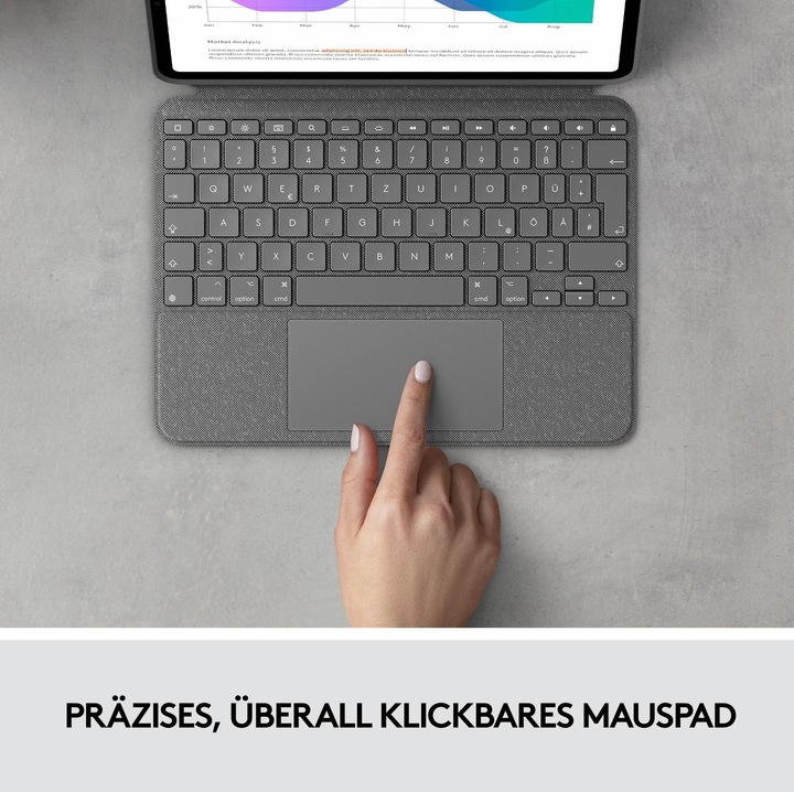 Produktbild Logitech Combo Touch (CH, iPad Pro 11 2021 (3. Gen), iPad Pro 11 2020 (2. Gen), iPad Pro 11 2018 (1. Gen), iPad Pro 11 2022 (4. Gen))