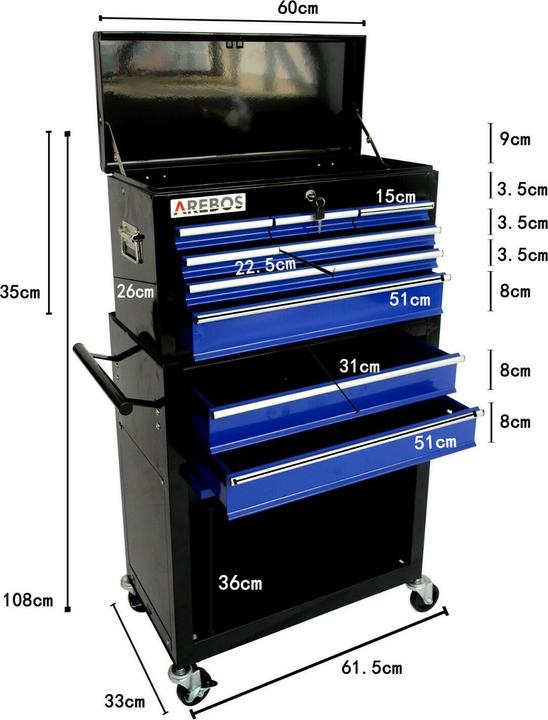Immagine prodotto Arebos Carrelli portattrezzi (2 x)