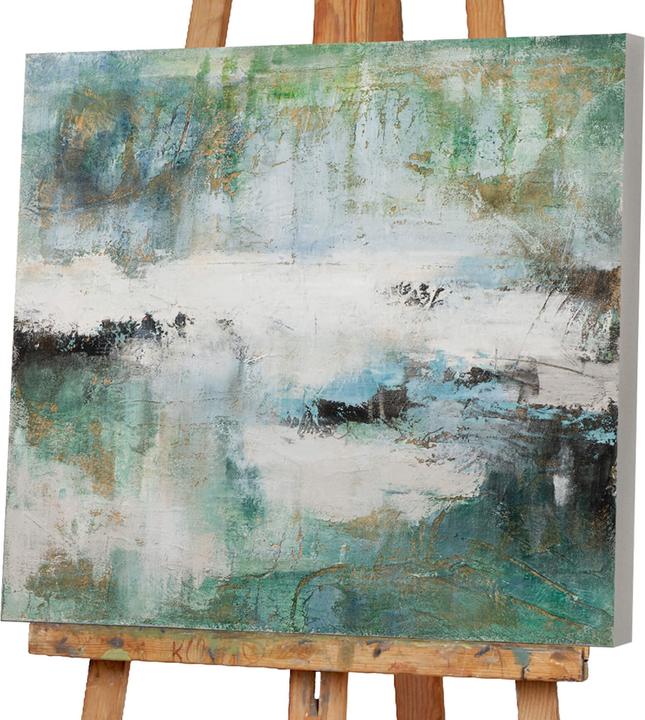 Produktbild Schubiger Farbkomposition in Weiss und Jadegrün 3 (70 x 70 cm)